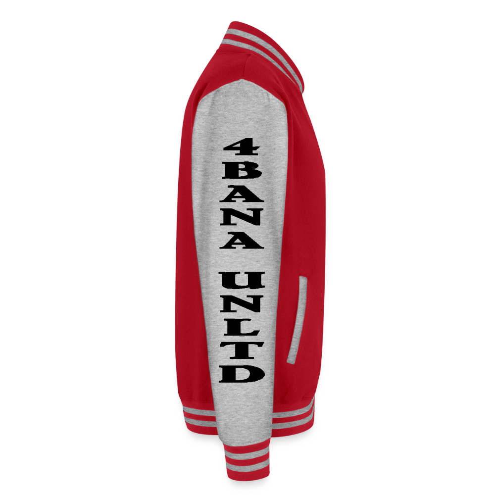 4 Banau B3 Heavyweight Letterman Jacket - red/heather grey