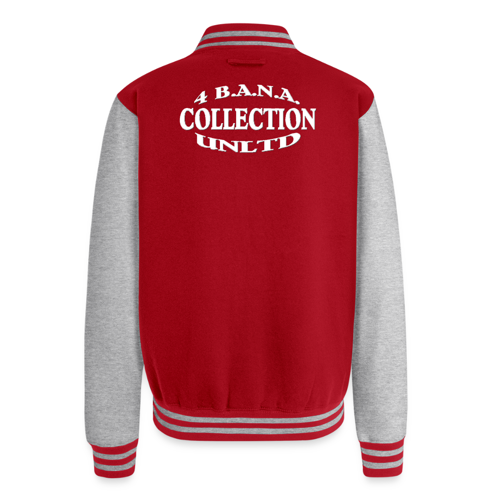 4 Banau W2 Heavyweight Letterman Jacket - red/heather grey
