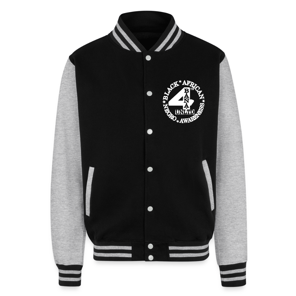 4 Banau W1 Heavyweight Letterman Jacket - black/heather grey