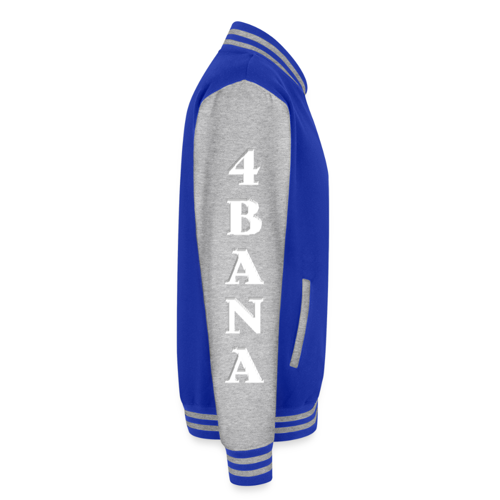 4 Banau W2 Heavyweight Letterman Jacket - royal/heather grey