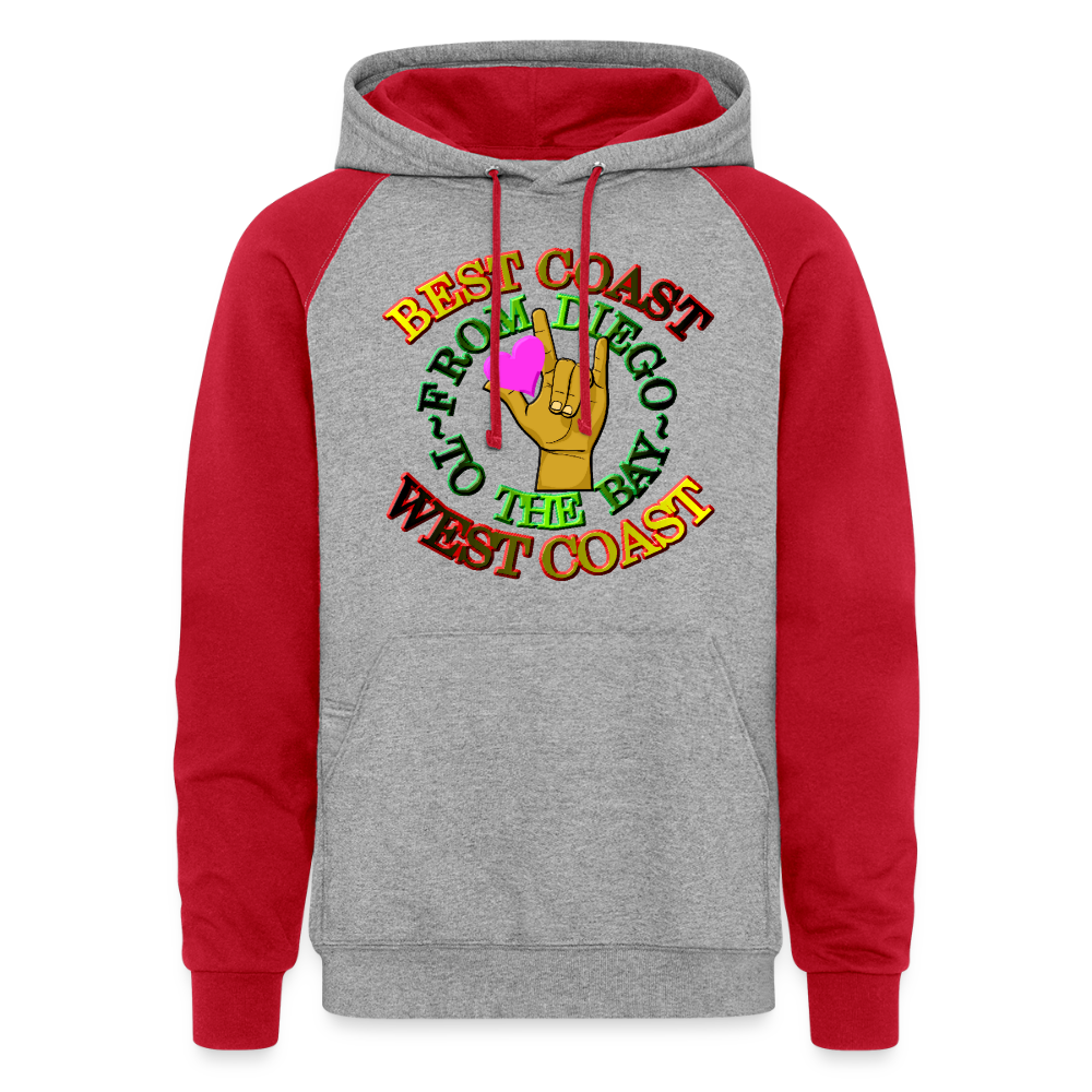 Best West Mocha Luv Unisex Hoodie - heather grey/red