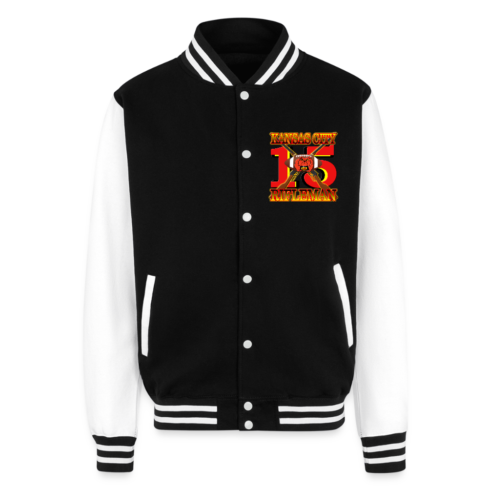 K.C. Rifleman R1 Heavyweight Letterman Jacket - black/white