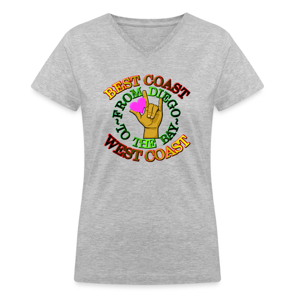 Willis Mocha Women's V-Neck T-Shirt - gray