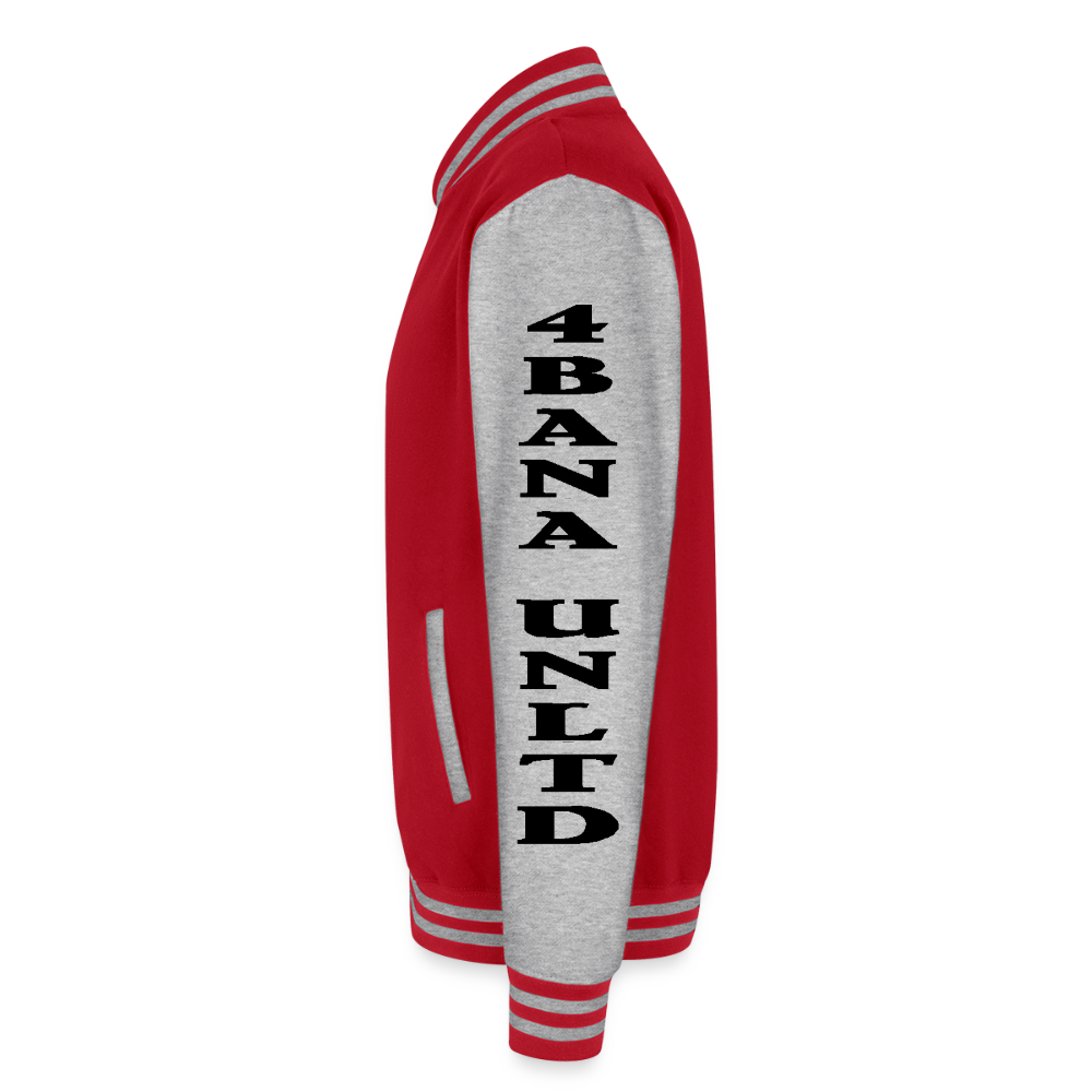 4 Banau B3 Heavyweight Letterman Jacket - red/heather grey
