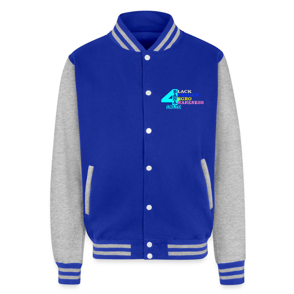 4 Banau C2 Heavyweight Letterman Jacket - royal/heather grey