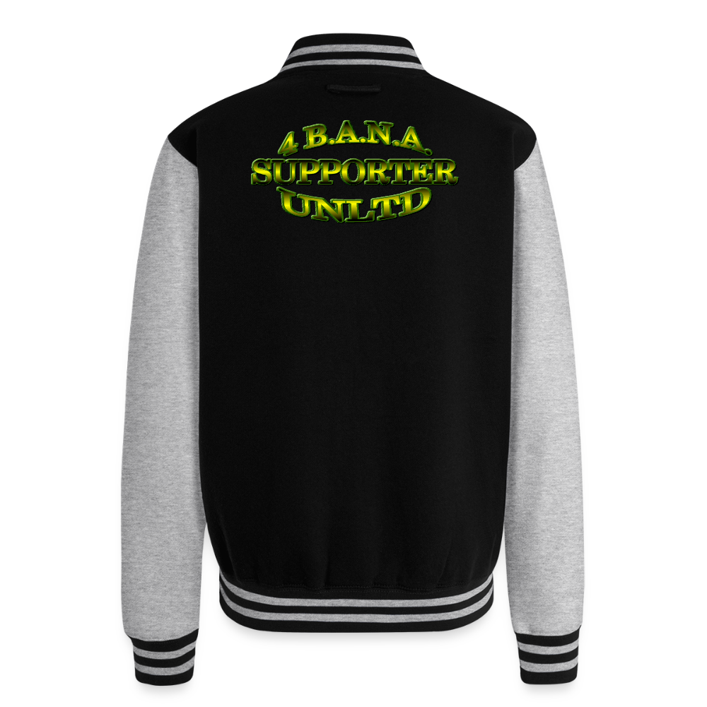 4 Banau S2 Diversity Heavyweight Letterman Jacket - black/heather grey