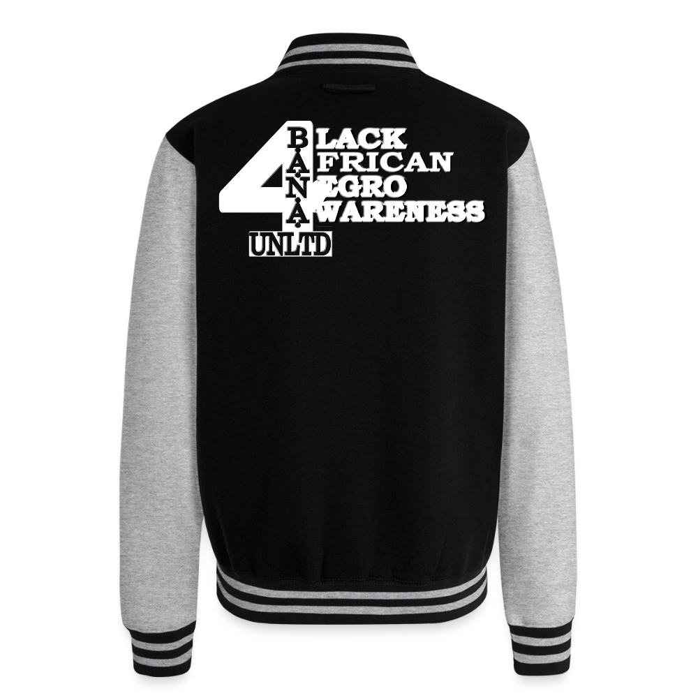 4 Banau W1 Heavyweight Letterman Jacket - black/heather grey