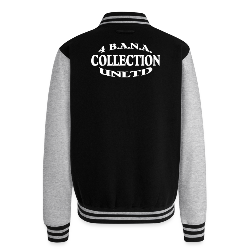 4 Banau W2 Heavyweight Letterman Jacket - black/heather grey
