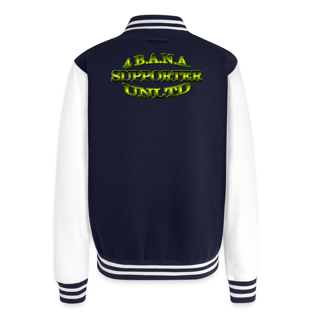 4 Banau S2 Diversity Heavyweight Letterman Jacket - navy/white