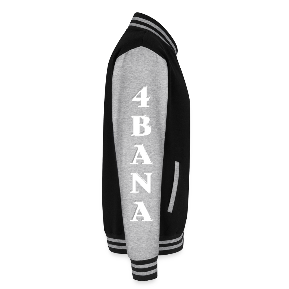 4 Banau W2 Heavyweight Letterman Jacket - black/heather grey