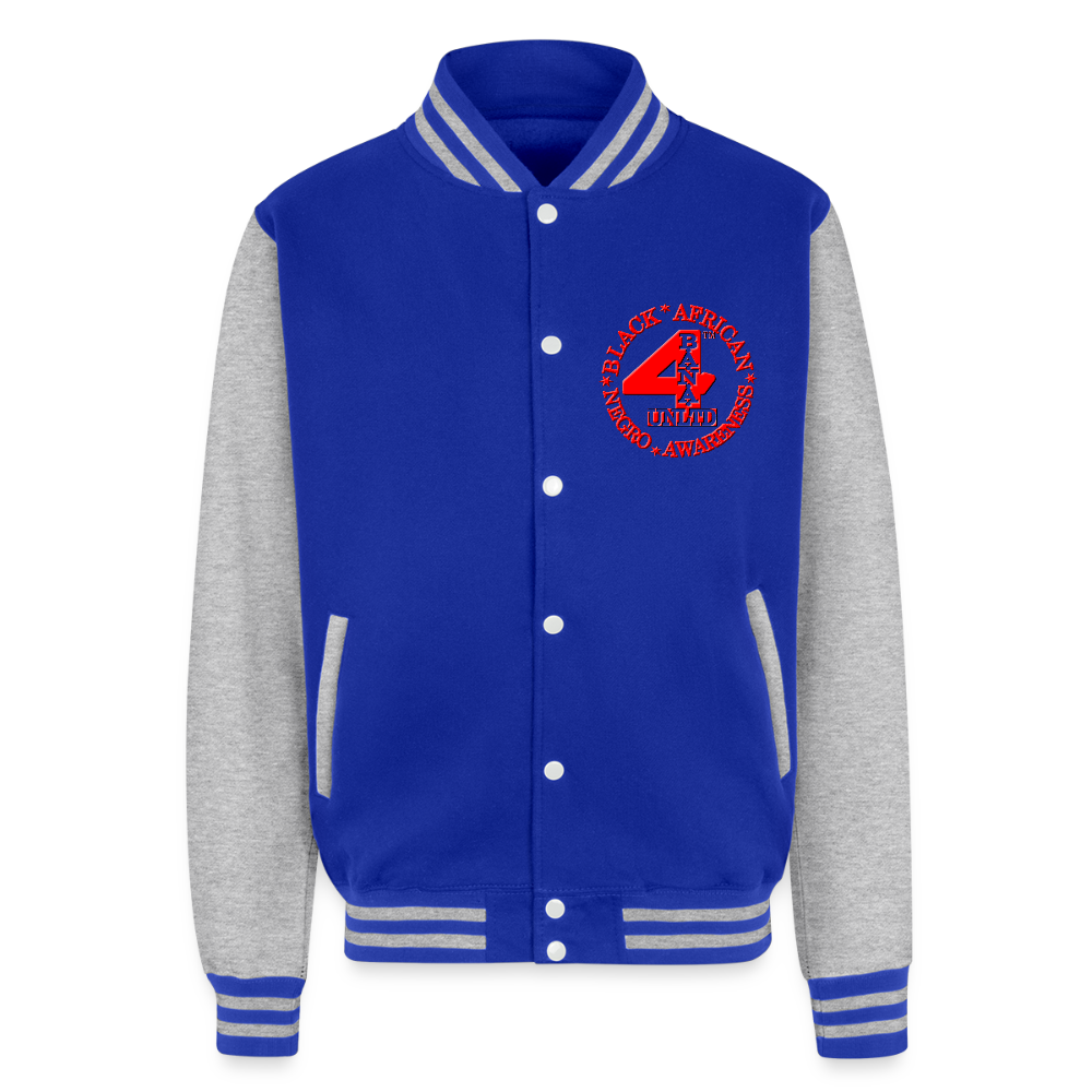 4 Banau C5 Heavyweight Letterman Jacket - royal/heather grey