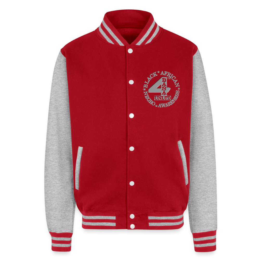 4 Banau G1 Heavyweight Letterman Jacket - red/heather grey