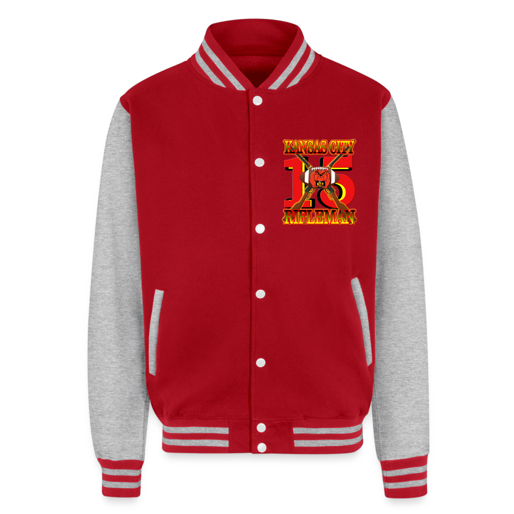 K.C. Rifleman C1 Heavyweight Letterman Jacket - red/heather grey