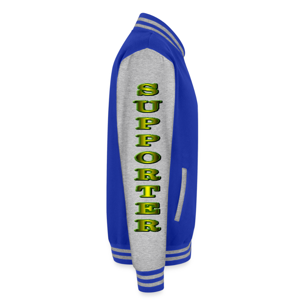 4 Banau S4 Solidarity Heavyweight Letterman Jacket - royal/heather grey