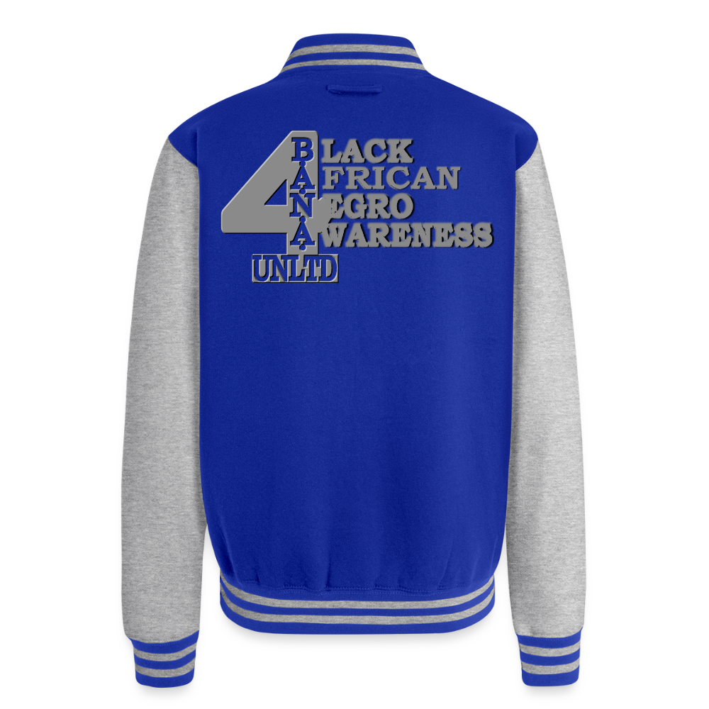 4 Banau G3 Heavyweight Letterman Jacket - royal/heather grey