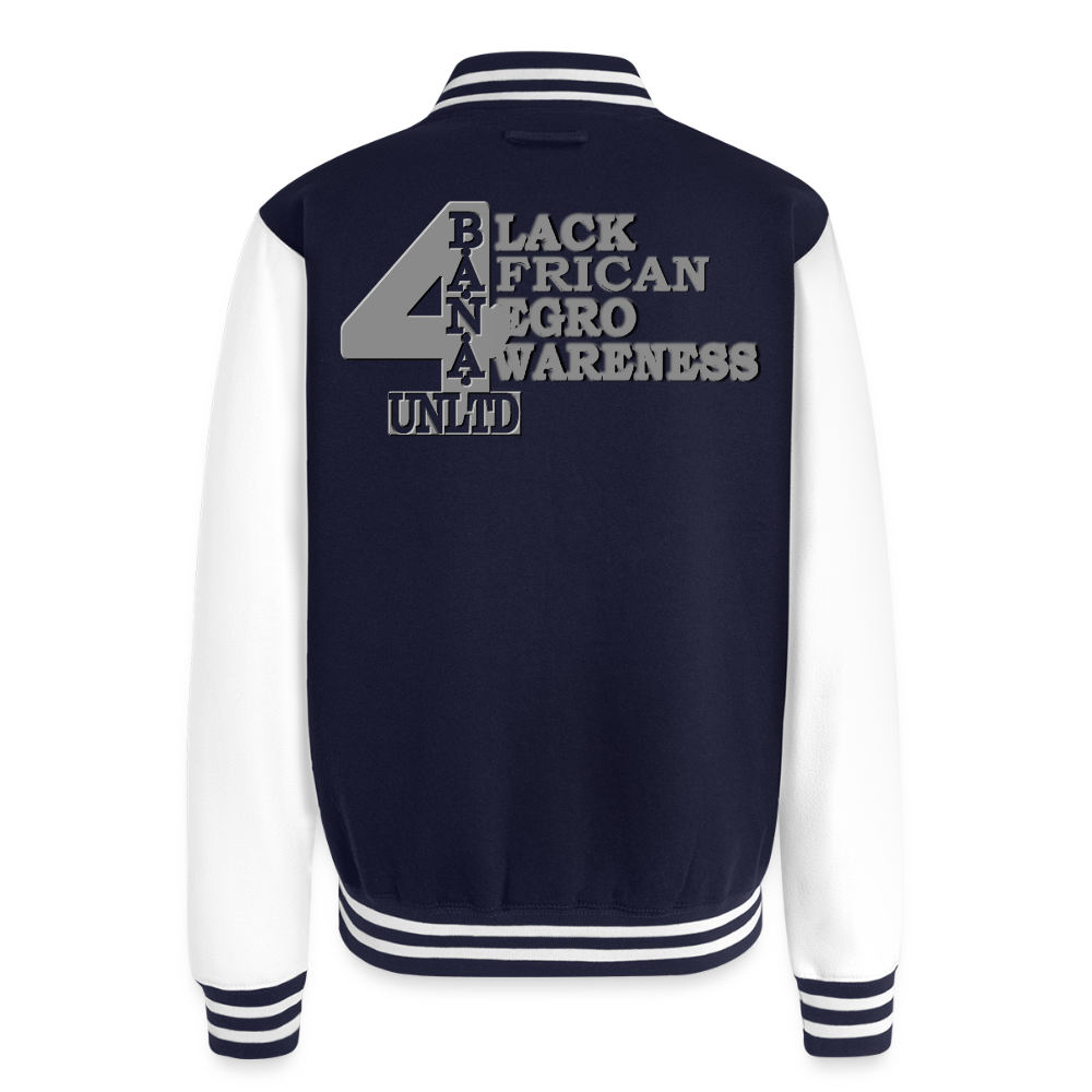 4 Banau G3 Heavyweight Letterman Jacket - navy/white
