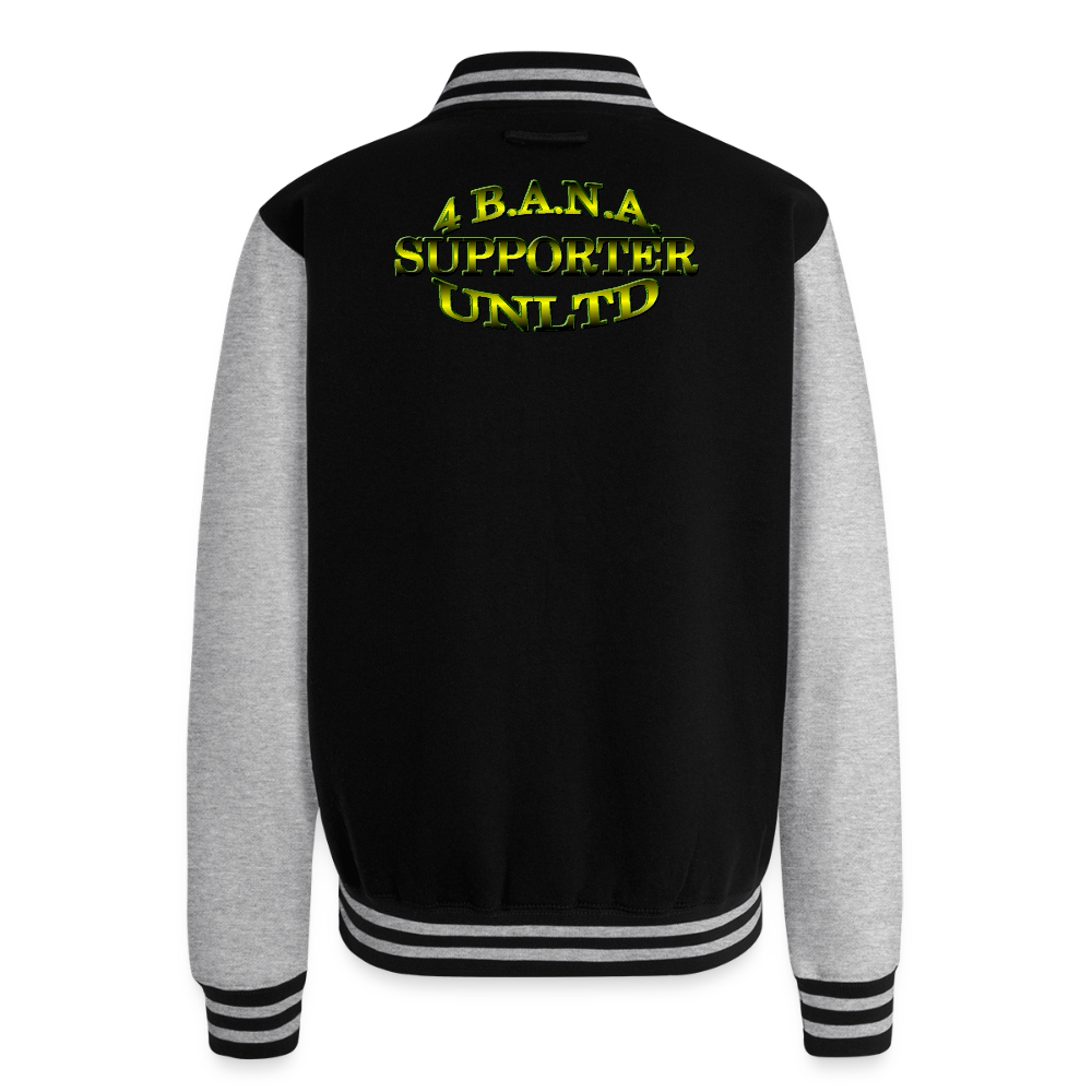 4 Banau S1 Inclusion Heavyweight Letterman Jacket - black/heather grey