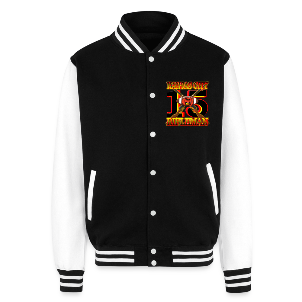 K.C. Rifleman B1 Heavyweight Letterman Jacket - black/white