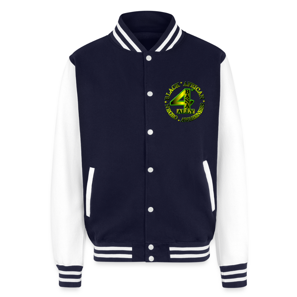 4 Banau S1 Inclusion Heavyweight Letterman Jacket - navy/white