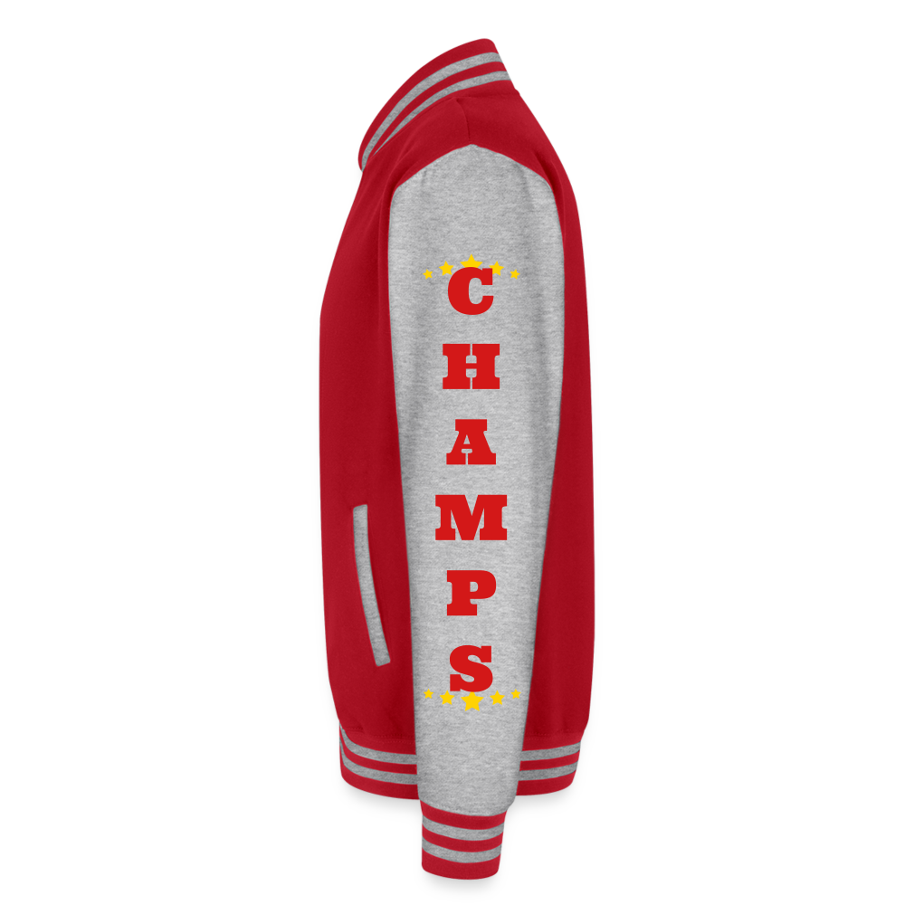 K.C. Rifleman C1 Heavyweight Letterman Jacket - red/heather grey
