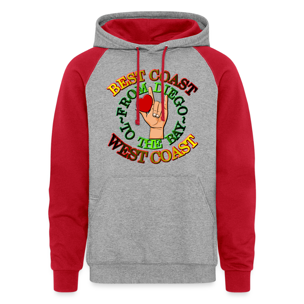 Best West Latte Luv Unisex Hoodie - heather grey/red