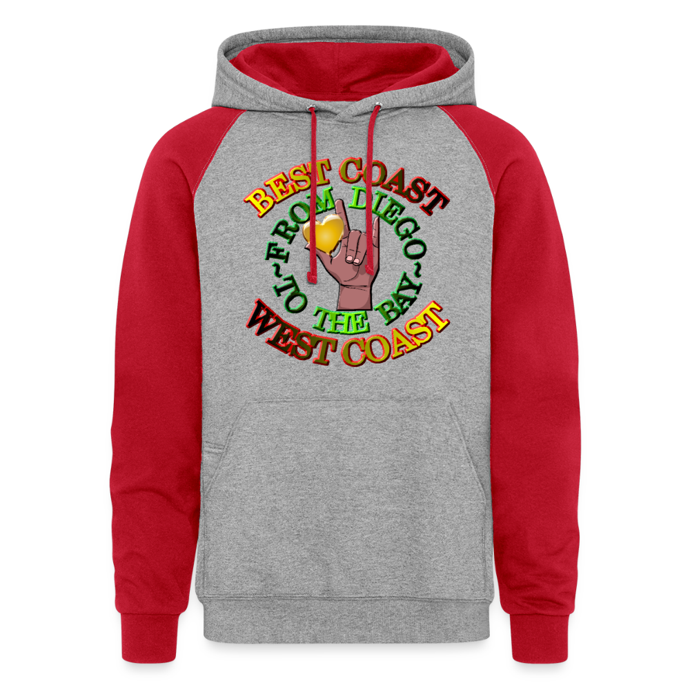 Best West Coco Luv Unisex Hoodie - heather grey/red