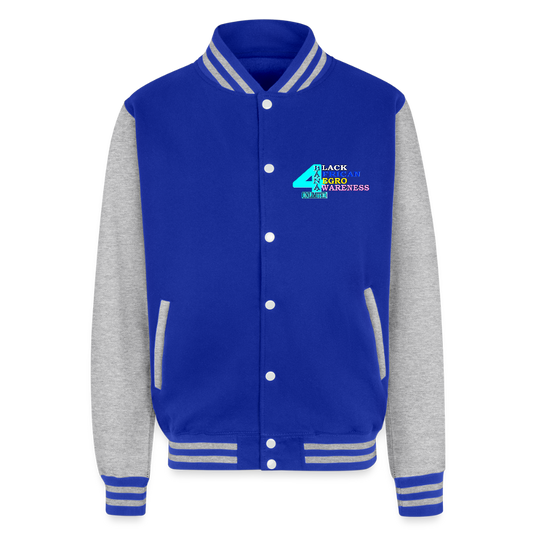 4 Banau C2 Heavyweight Letterman Jacket - royal/heather grey