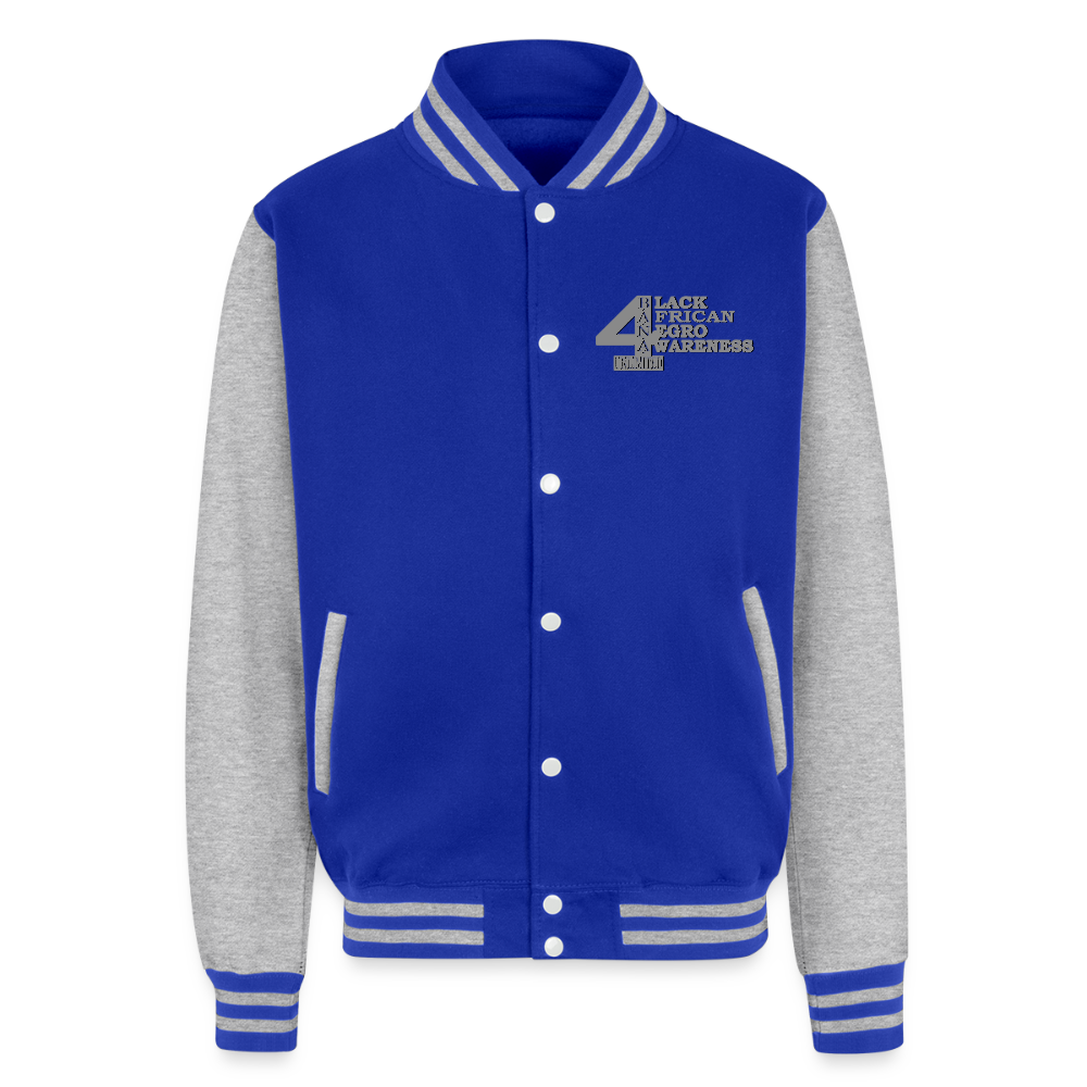 4 Banau G3 Heavyweight Letterman Jacket - royal/heather grey