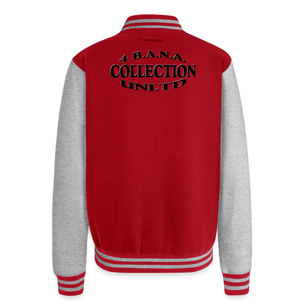 4 Banau B3 Heavyweight Letterman Jacket - red/heather grey