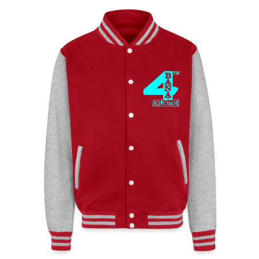 4 Banau C4 Heavyweight Letterman Jacket - red/heather grey