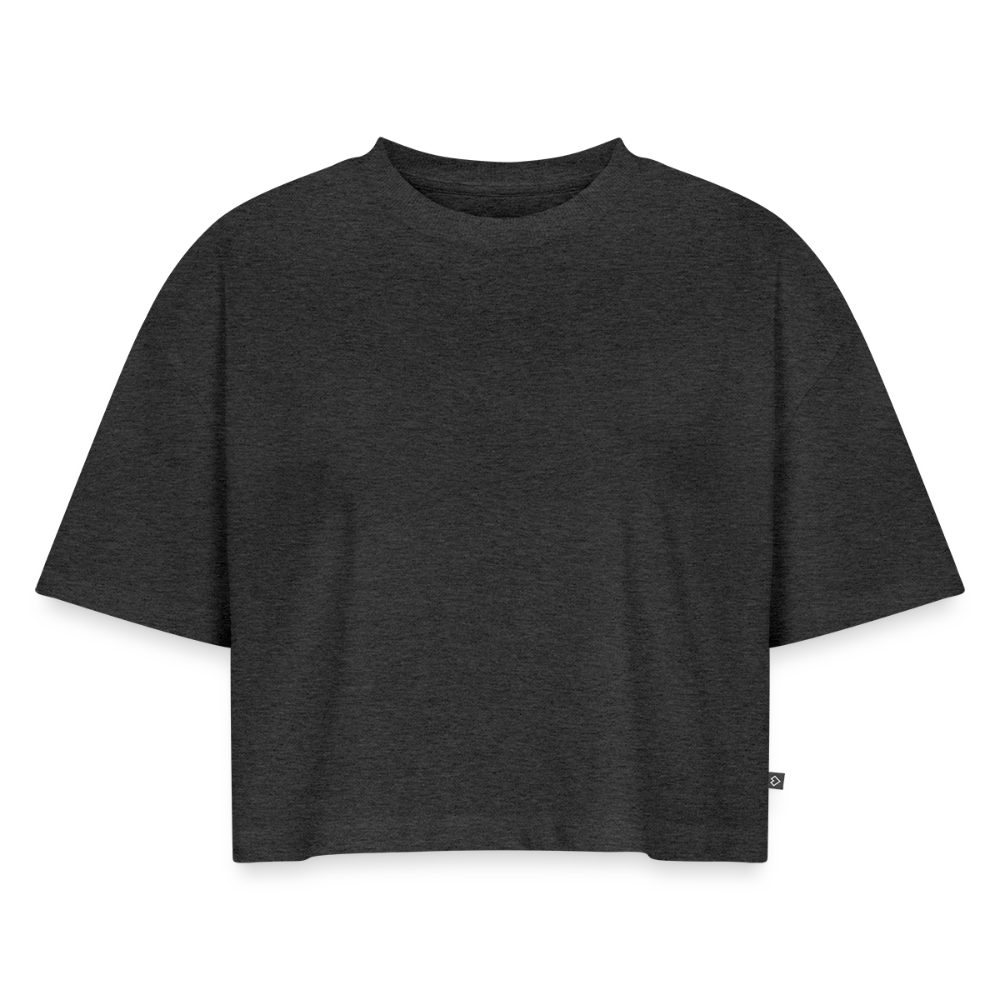 Women's Oversized Organic Cropped T-Shirt - heather anthracite