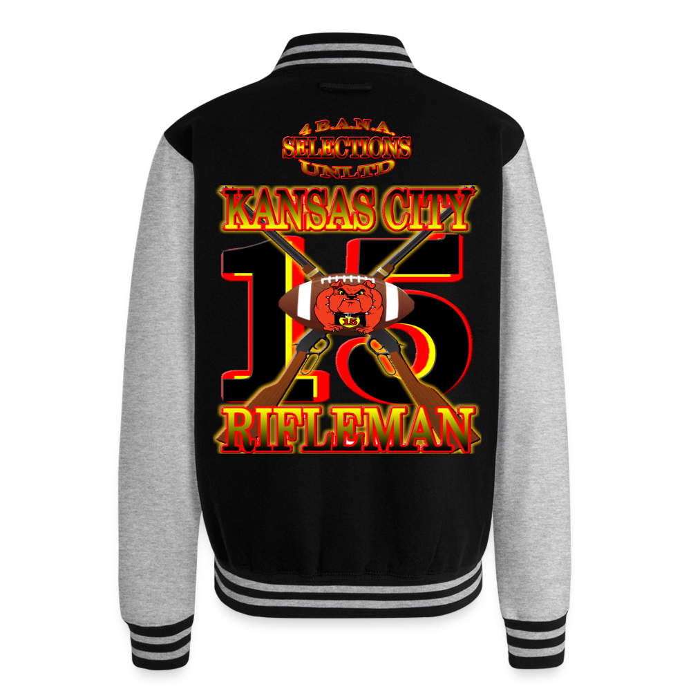 K.C. Rifleman C1 Heavyweight Letterman Jacket - black/heather grey