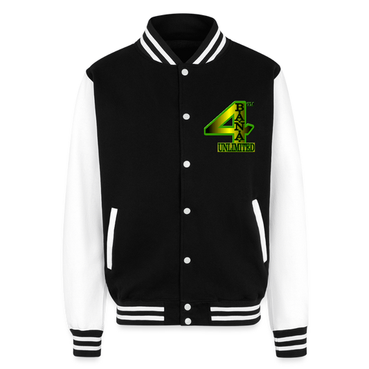 4 Banau S1 Heavyweight Letterman Jacket - black/white