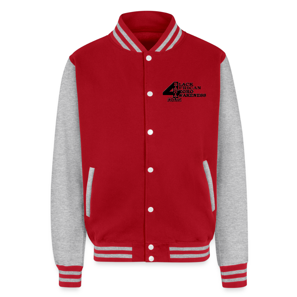 4 Banau B2 Heavyweight Letterman Jacket - red/heather grey