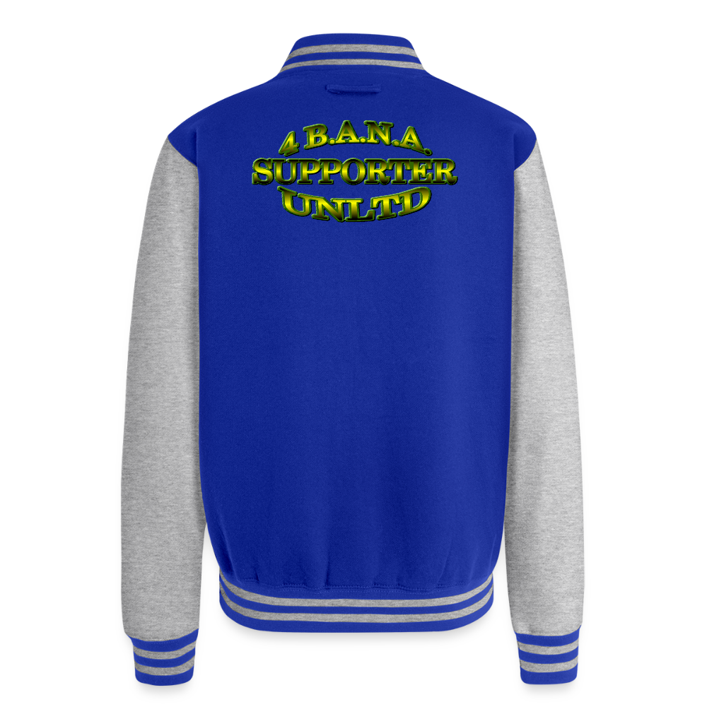 4 Banau S4 Solidarity Heavyweight Letterman Jacket - royal/heather grey