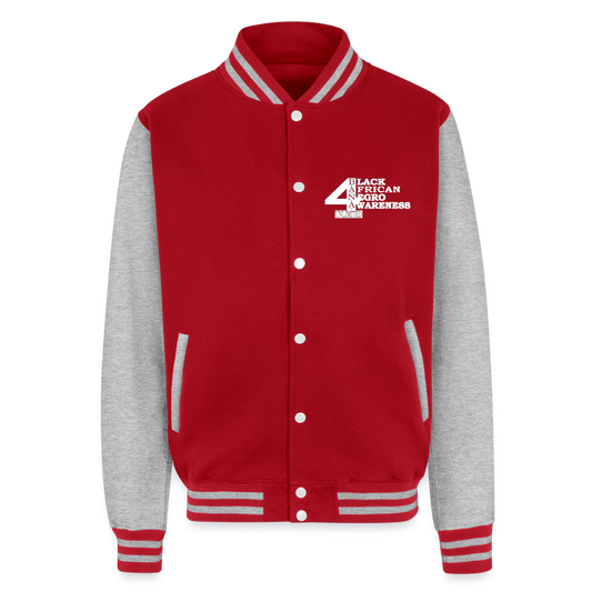 4 Banau W2 Heavyweight Letterman Jacket - red/heather grey