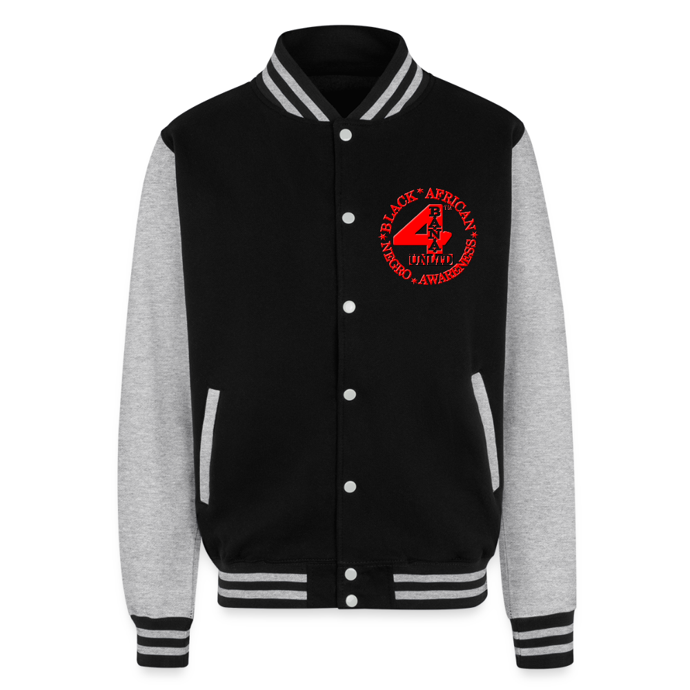 4 Banau C6 Heavyweight Letterman Jacket - black/heather grey