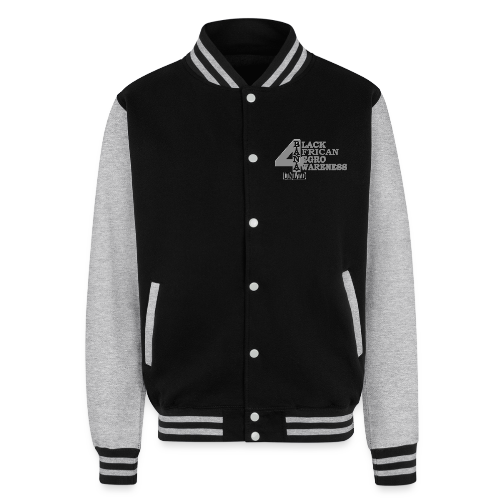 4 Banau G2 Heavyweight Letterman Jacket - black/heather grey