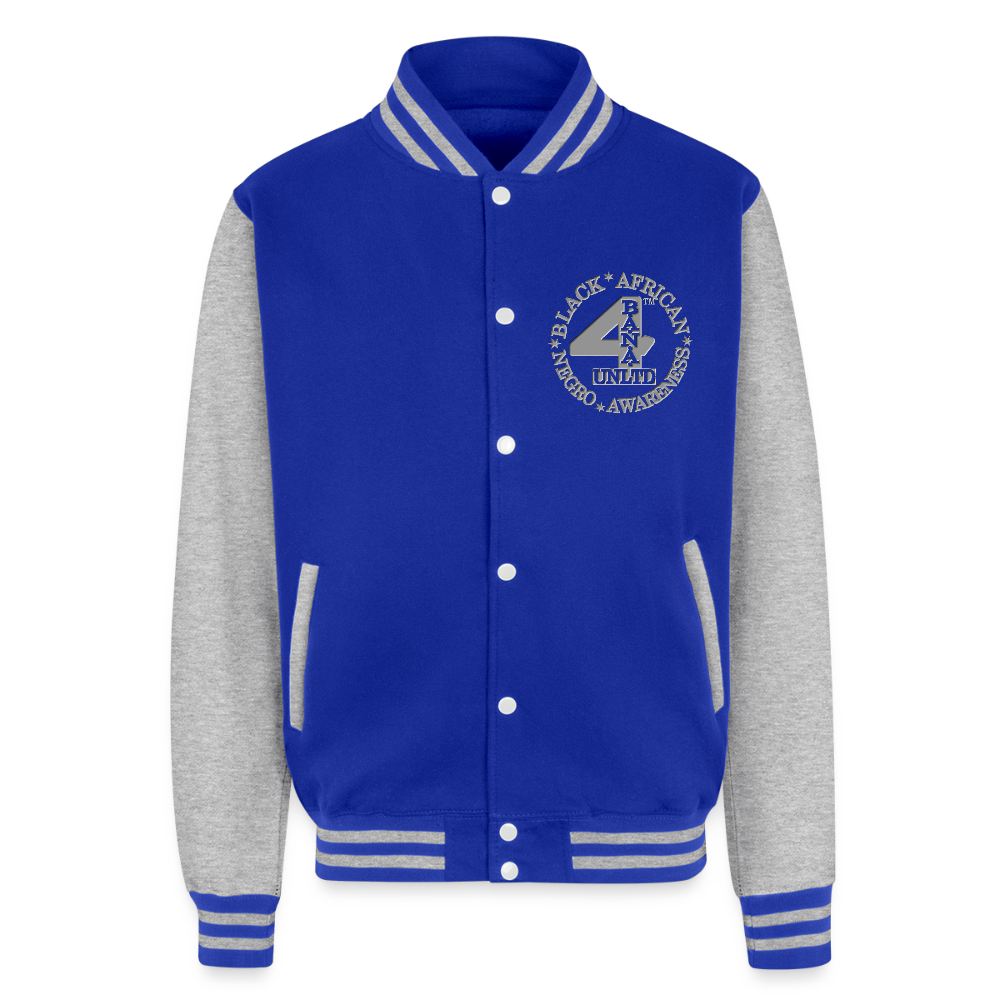 4 Banau G3 Heavyweight Letterman Jacket - royal/heather grey