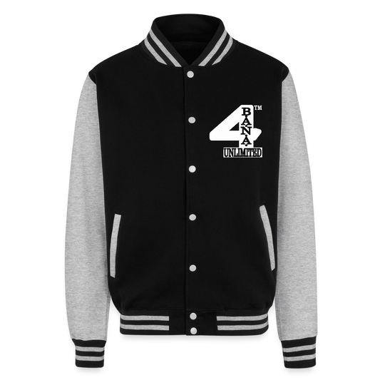 4 Banau W3 Heavyweight Letterman Jacket - black/heather grey