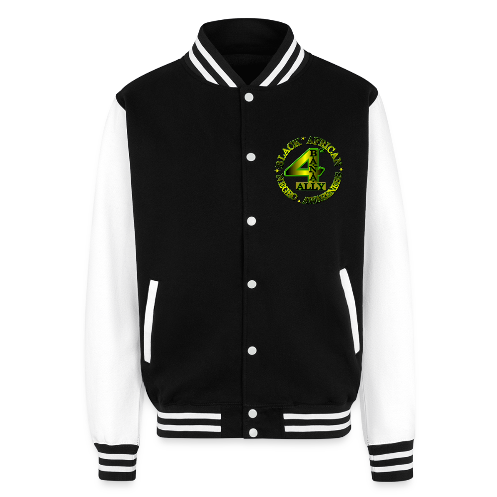 4 Banau S1 Inclusion Heavyweight Letterman Jacket - black/white