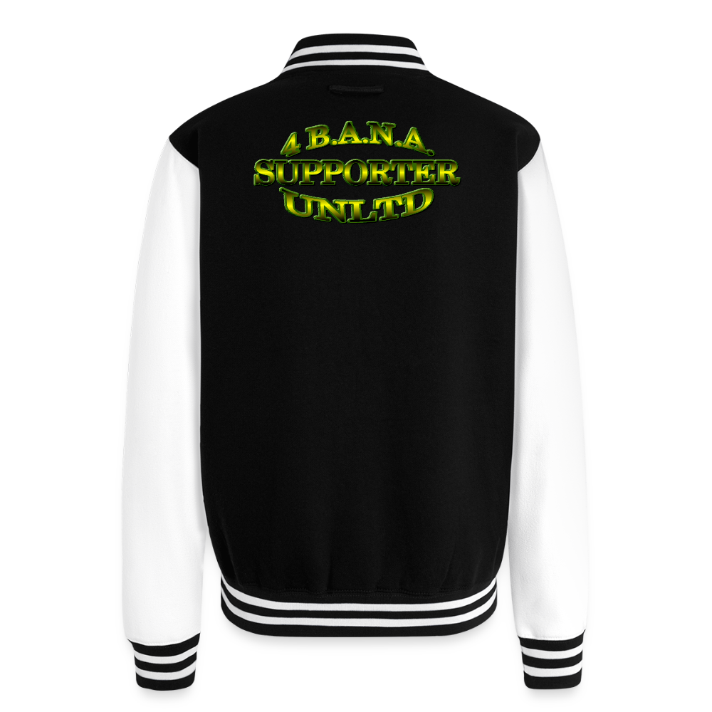 4 Banau S4 Solidarity Heavyweight Letterman Jacket - black/white