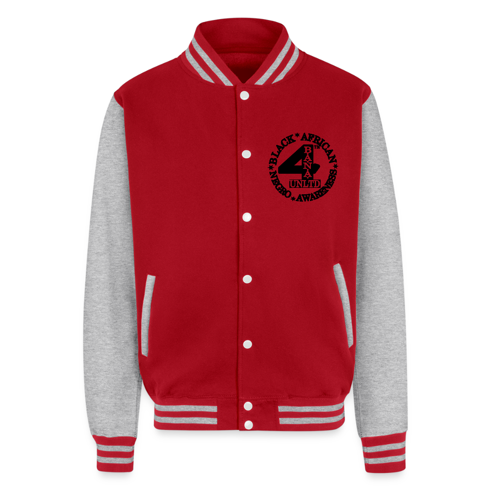 4 Banau B3 Heavyweight Letterman Jacket - red/heather grey