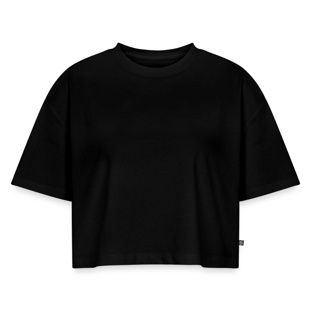 Women's Oversized Organic Cropped T-Shirt - black