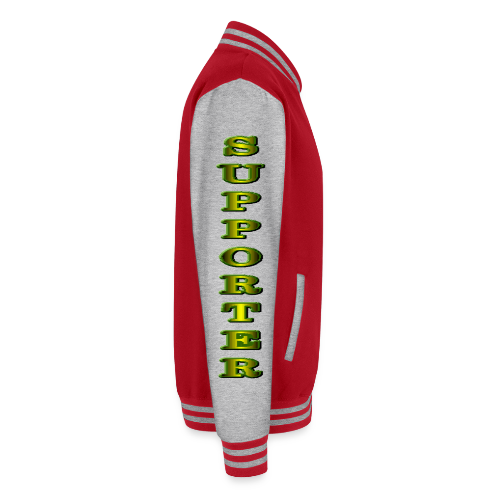 4 Banau S4 Solidarity Heavyweight Letterman Jacket - red/heather grey