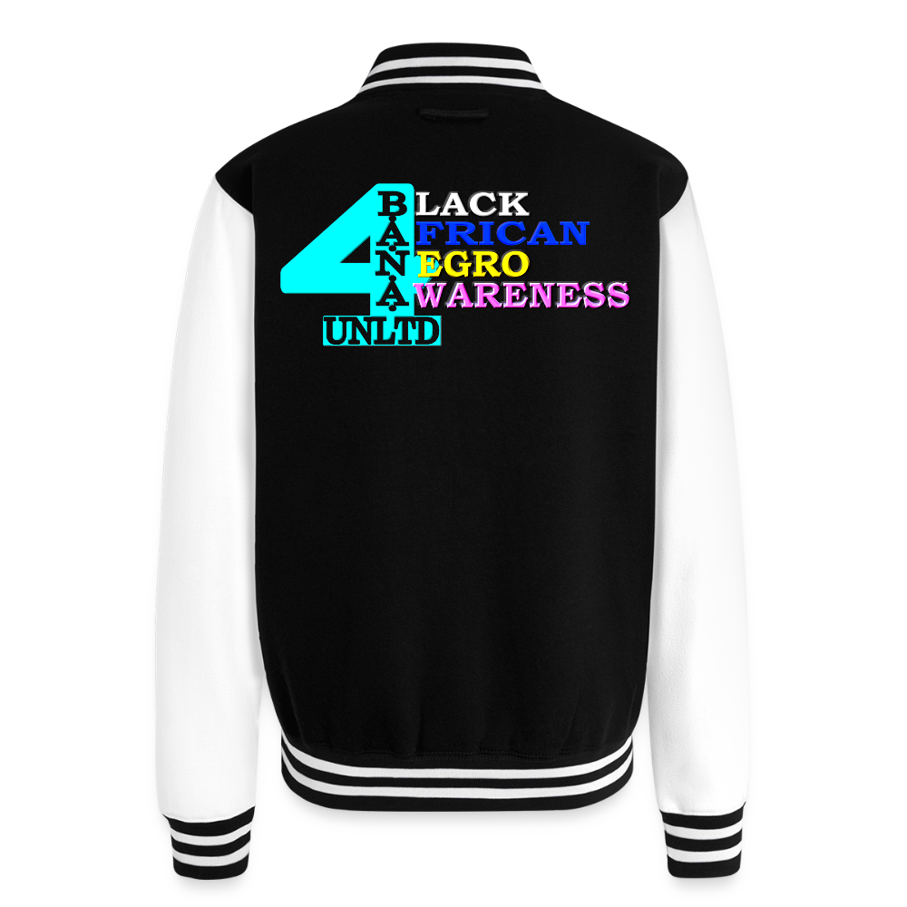 4 Banau C4 Heavyweight Letterman Jacket - black/white
