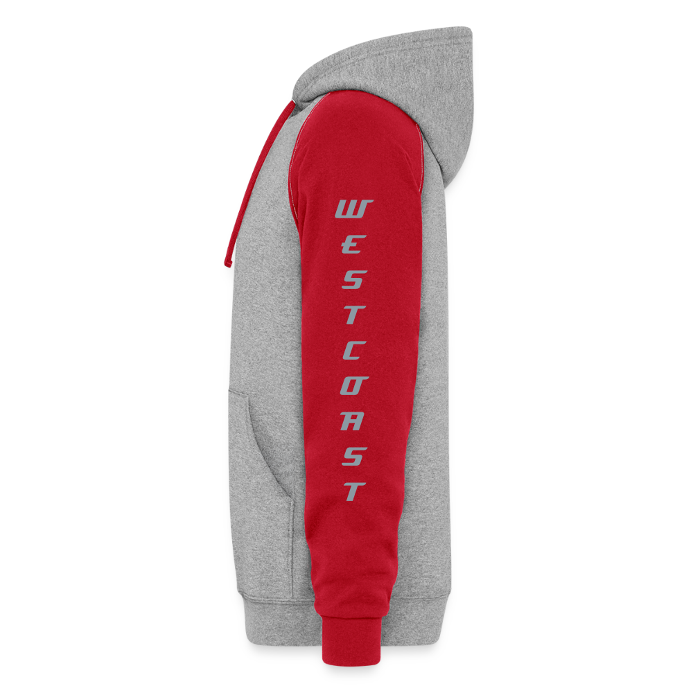 Best West Latte Luv Unisex Hoodie - heather grey/red
