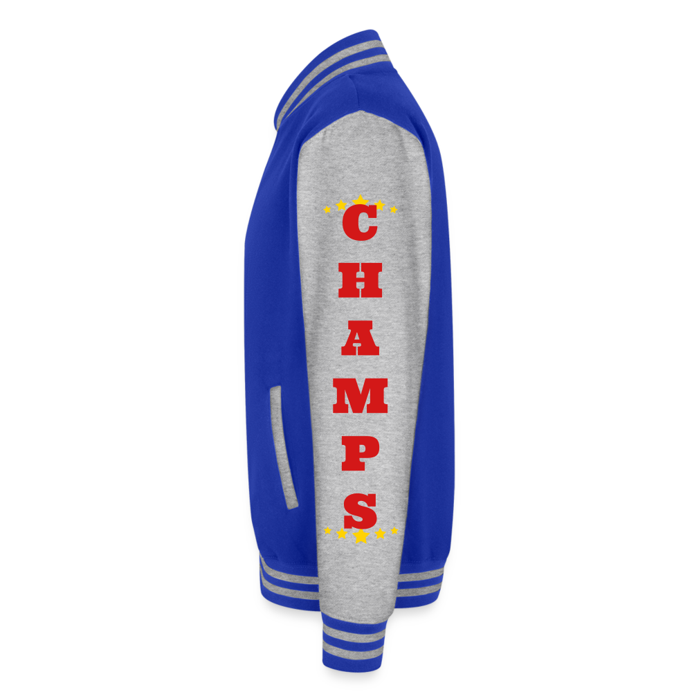 K.C. Rifleman C1 Heavyweight Letterman Jacket - royal/heather grey