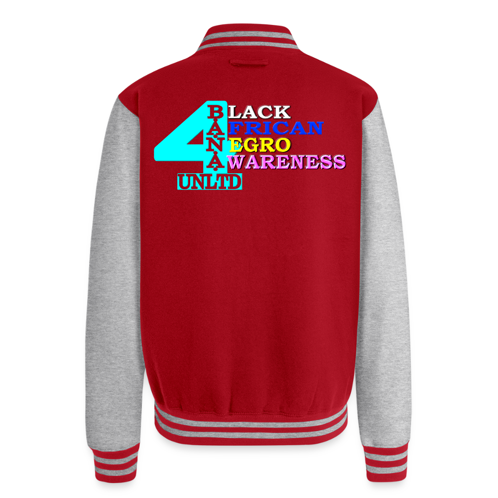 4 Banau C4 Heavyweight Letterman Jacket - red/heather grey