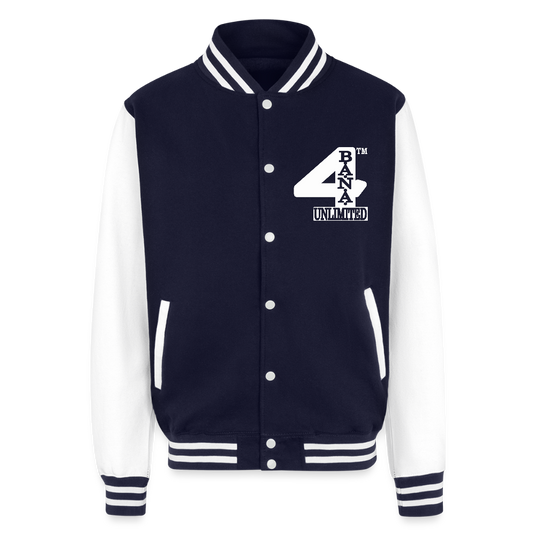 4 Banau W1 Heavyweight Letterman Jacket - navy/white